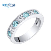 Sterling Silver Topaz and CZ Ring- size 8